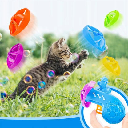 Interactive Flying Disc Launcher—a fun outdoor toy for cats