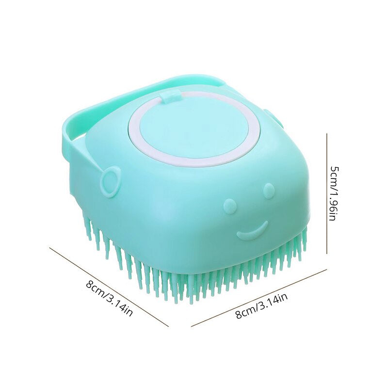 Pet Bathing Brush—an ergonomic silicone massager and grooming tool for dogs and cats