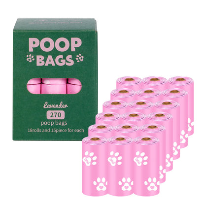 Eco-Friendly Biodegradable Dog Waste Bag Dispenser: 15 Bags per Roll