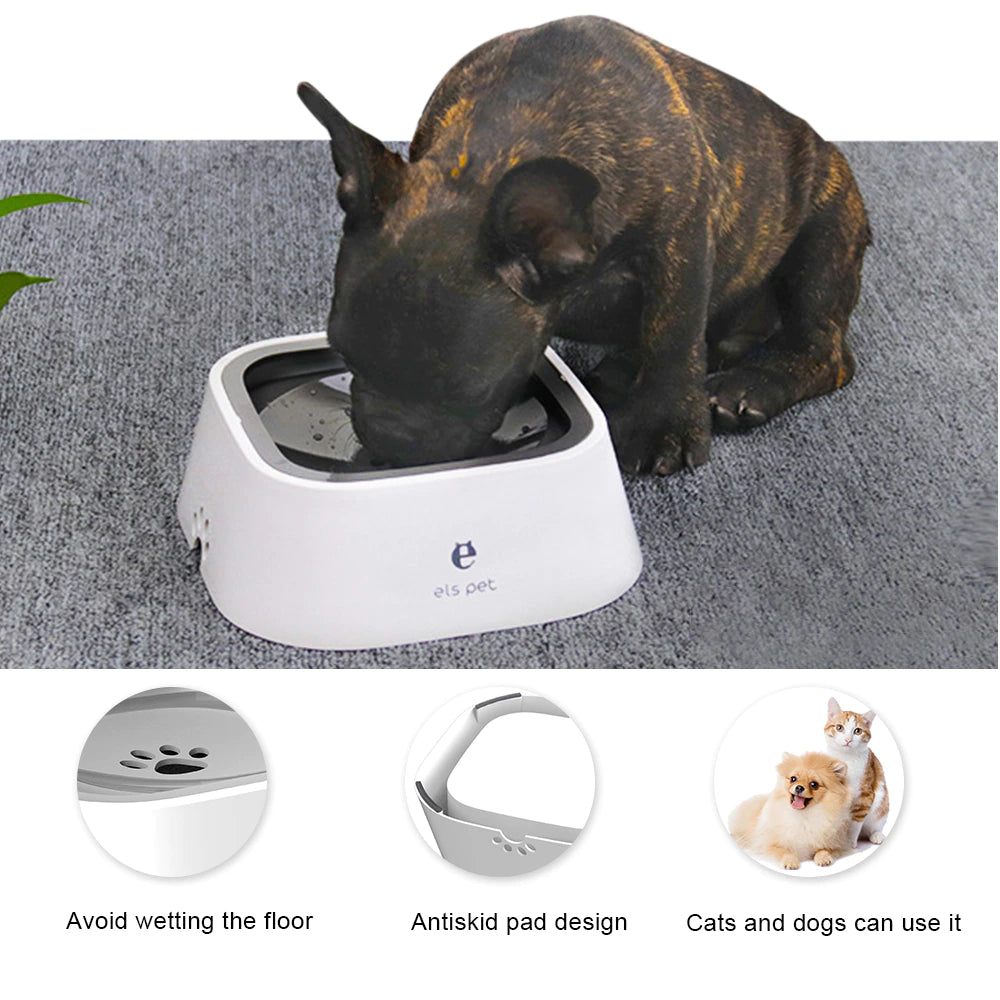 1.5L Floating Dog Water Bowl—a spill-proof ABS plastic dispenser