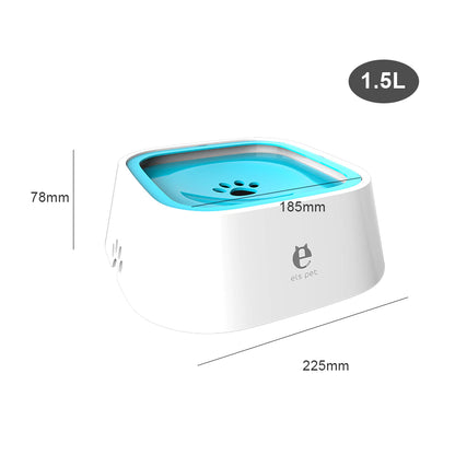 1.5L Floating Dog Water Bowl—a spill-proof ABS plastic dispenser