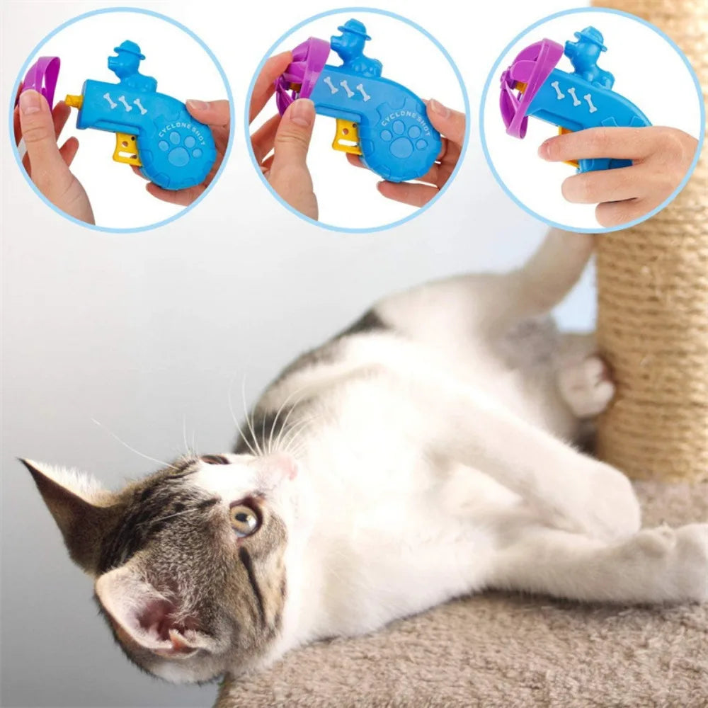 Interactive Flying Disc Launcher—a fun outdoor toy for cats
